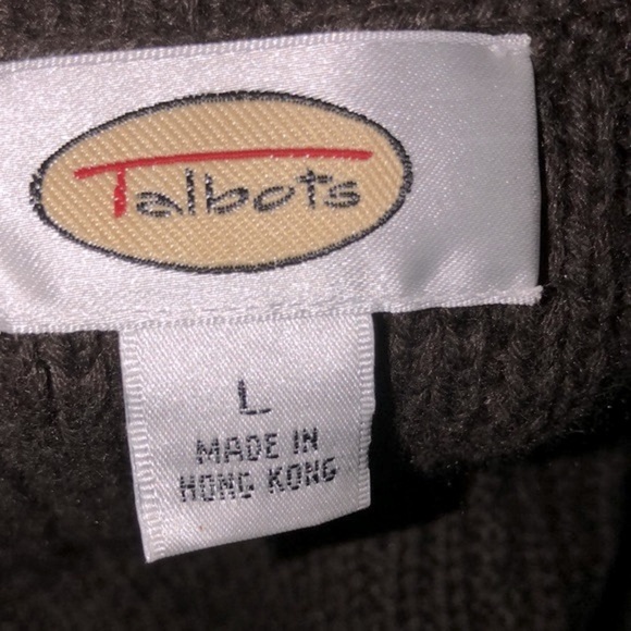 Talbots vintage brown knit sweater vest size large cotton cashmere blend - Picture 4 of 6